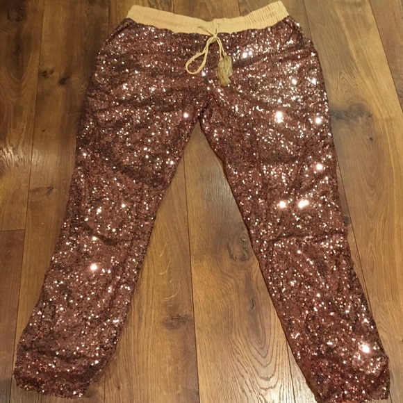 boutique Pants - ROSE GOLD JOGGERS